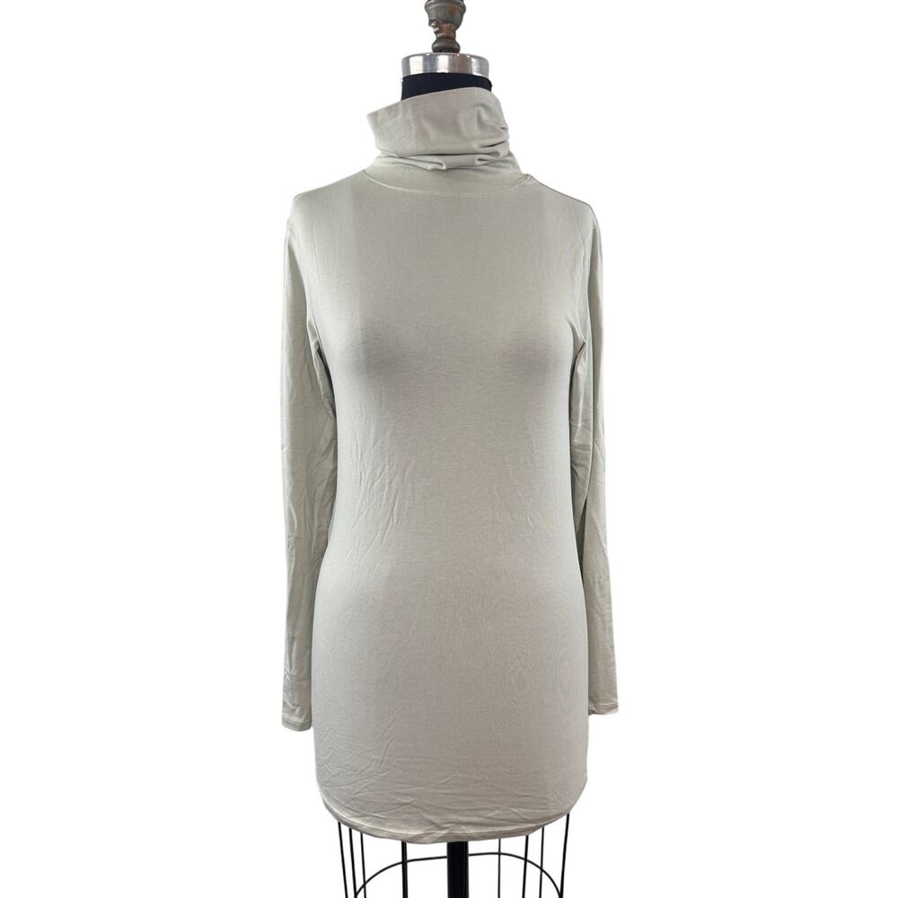 Universal Standard Mineral Gray Top Cotton Stretch Jersey Turtleneck Size 2XS